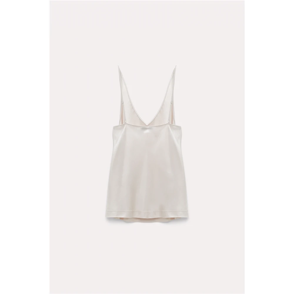 dorothee schumacher Glanzende top met V-hals en verstelbare bandjes White Dames