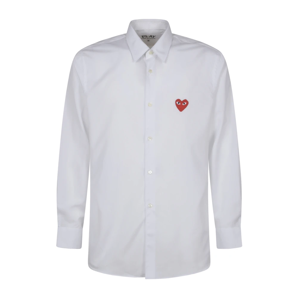 Comme des Garçons Play Witte shirts met rood embleem White