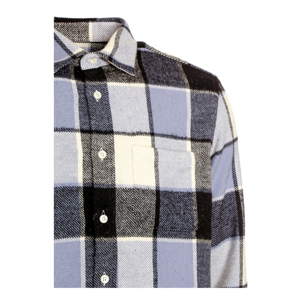 Portuguese Flannel Pastelblauw Flanellen Overhemd Ruit Multicolor Heren