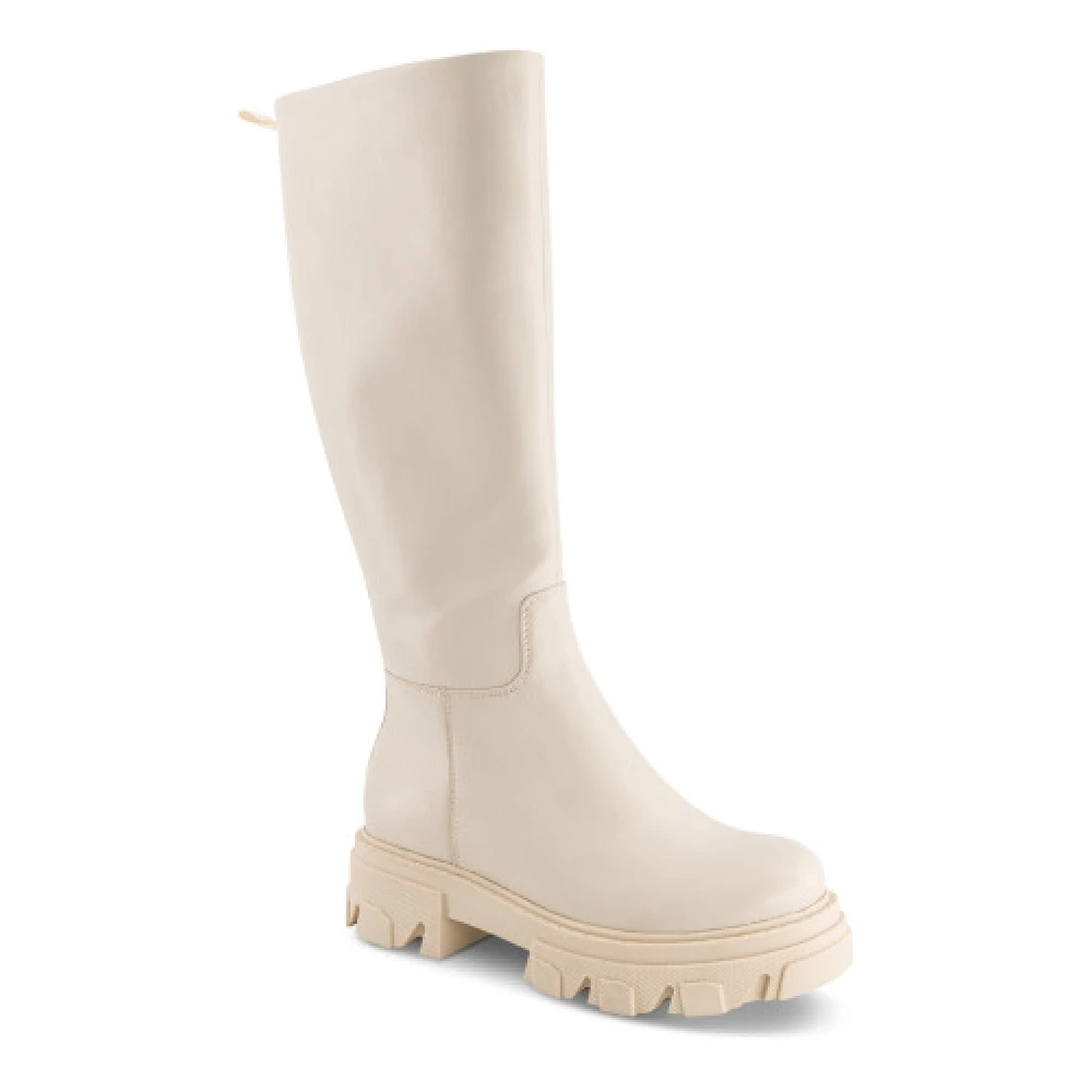 B&Co Hoge Laarzen Beige Dames - Schoenen.nl