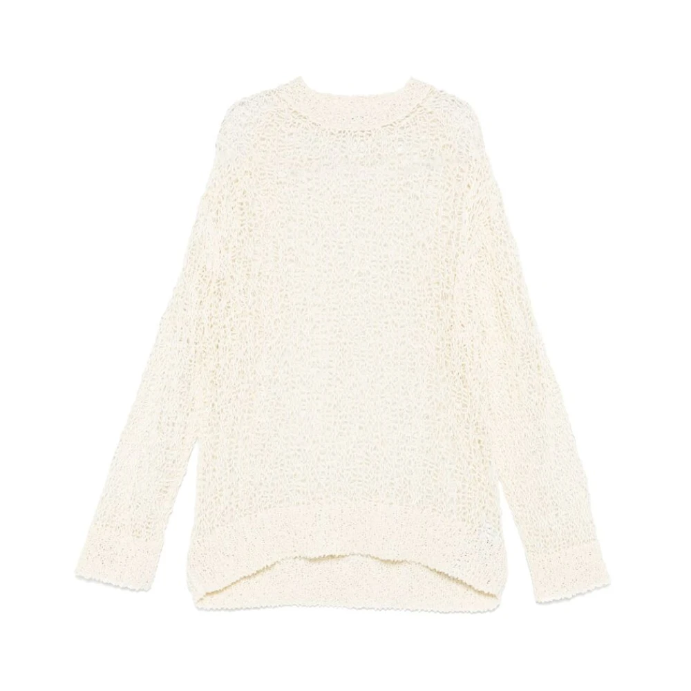 Jil Sander Ecru Crew Neck Sweater Lange Mouwen Beige Heren