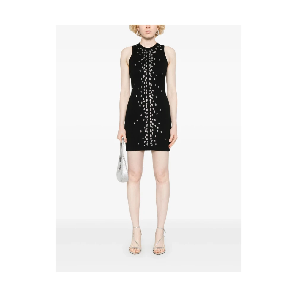David Koma Zwarte Mouwloze Ronde Hals Jurk Black Dames
