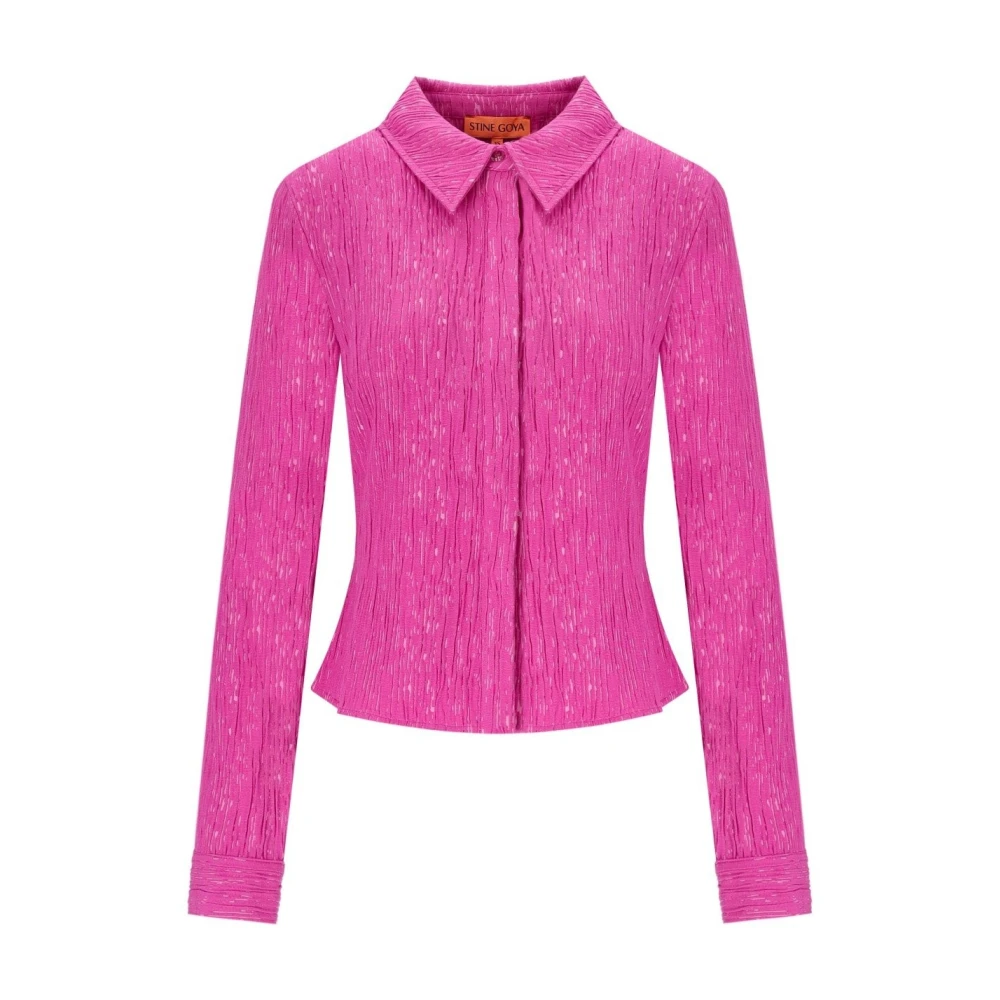 Stine Goya Gekreukelde Lilac Fuchsia Shirt Pink Dames