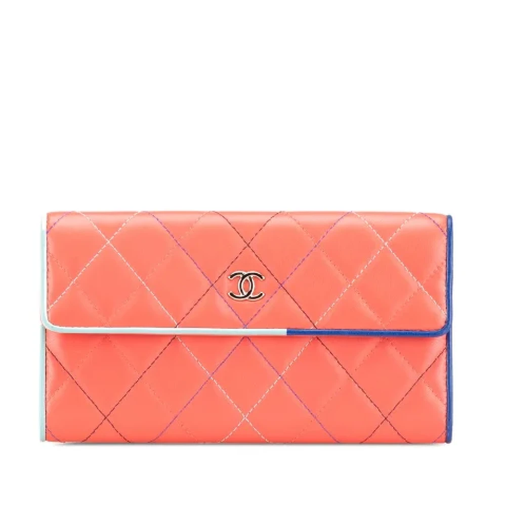 Chanel Vintage Pre-owned Leather wallets Orange Dames