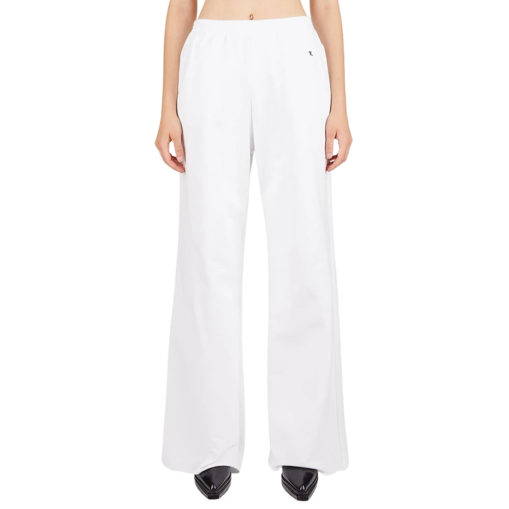 Raf Simons White Sweatpants, Female, S, Wide Leg Track Trousers
