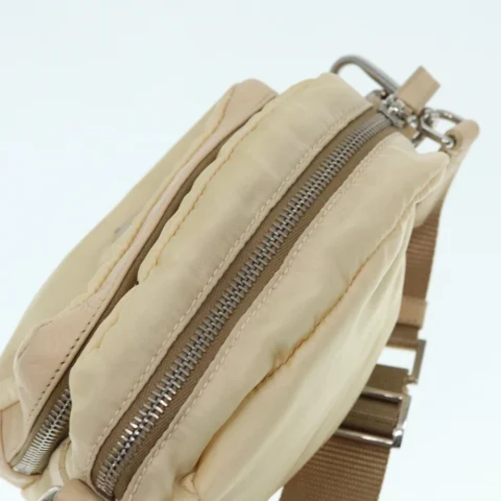 Prada Vintage Pre-owned Nylon prada-bags Beige Dames