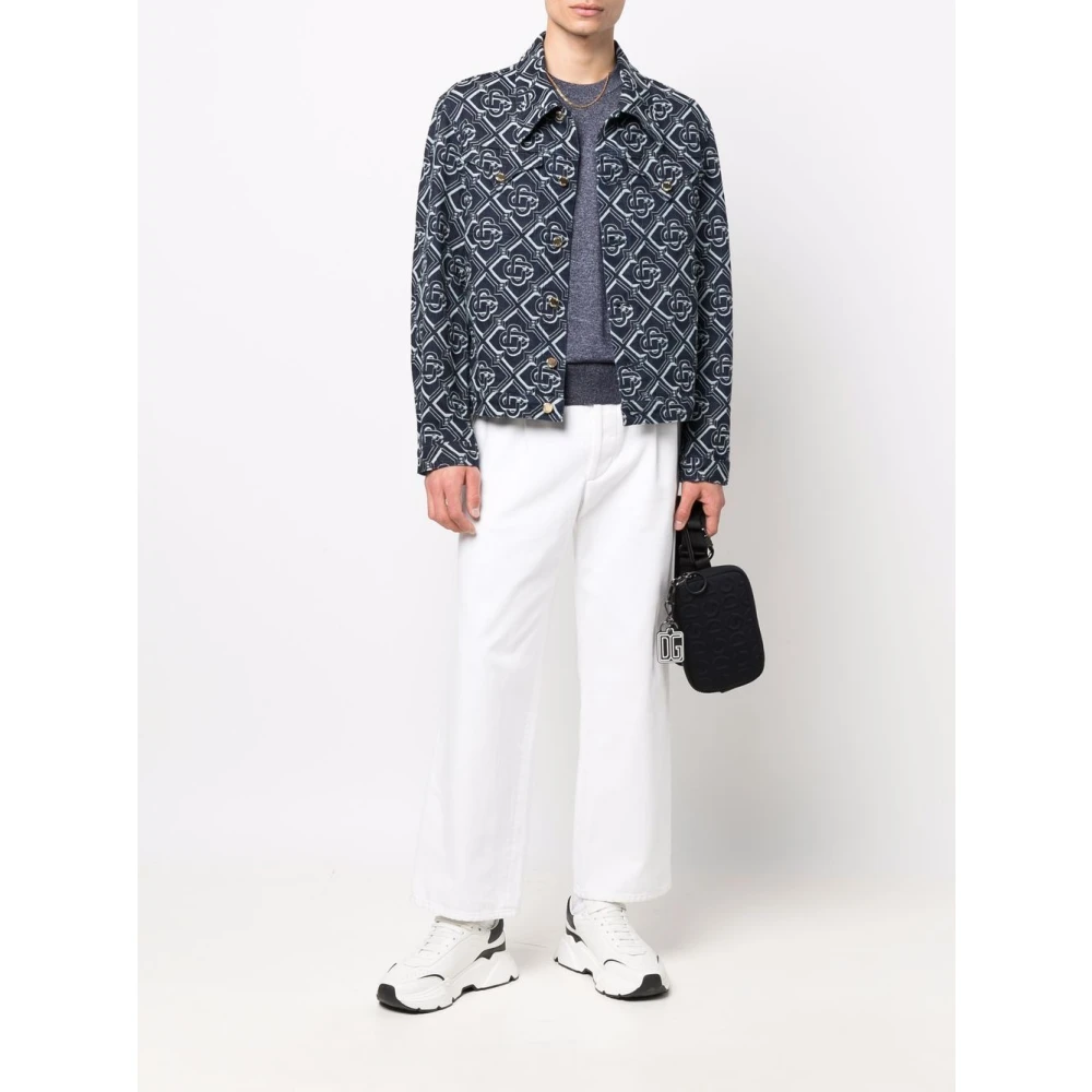 Dolce & Gabbana Blauwe Zijden en Kasjmier Trui Blue Heren