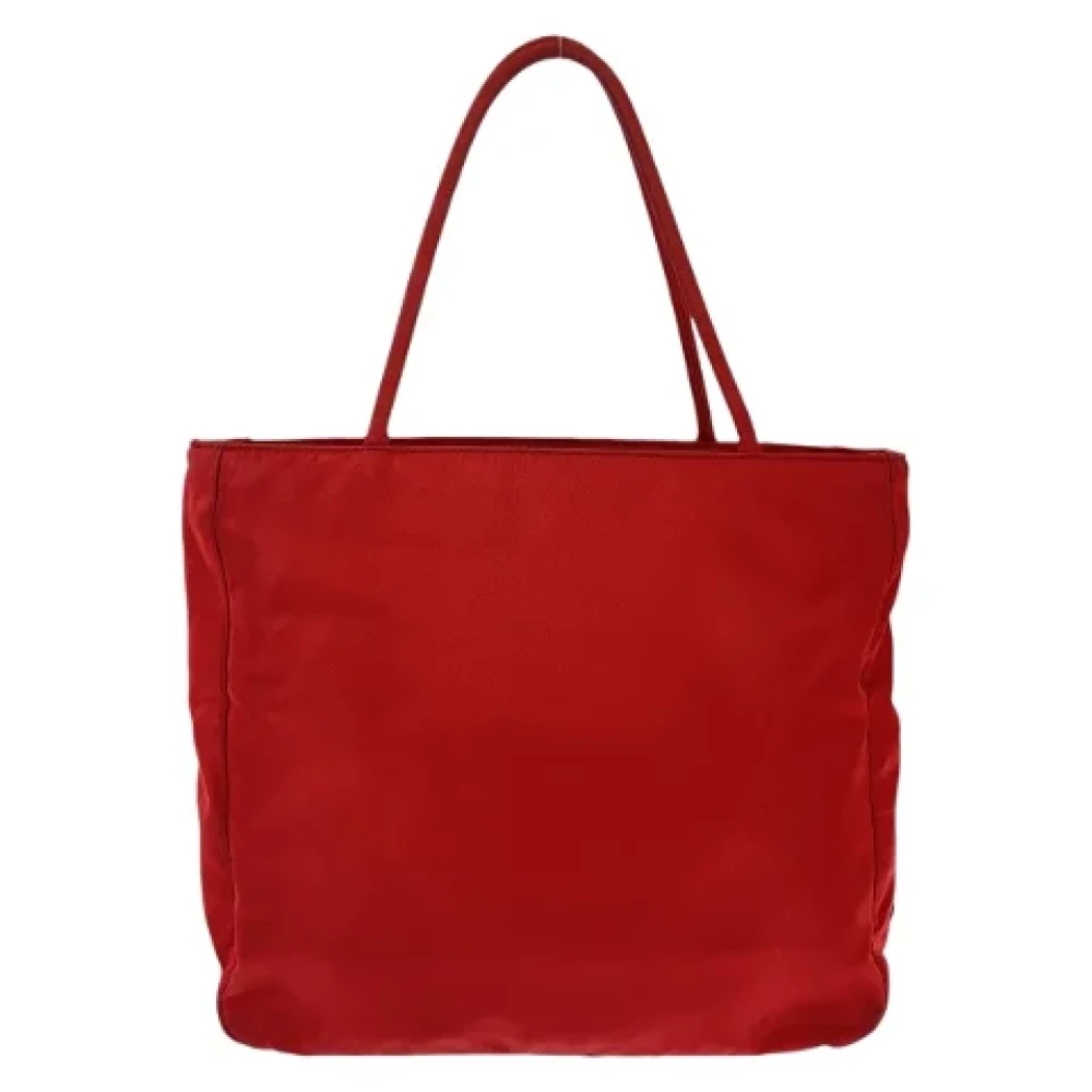 Prada Vintage Pre-owned Canvas totes Red Dames