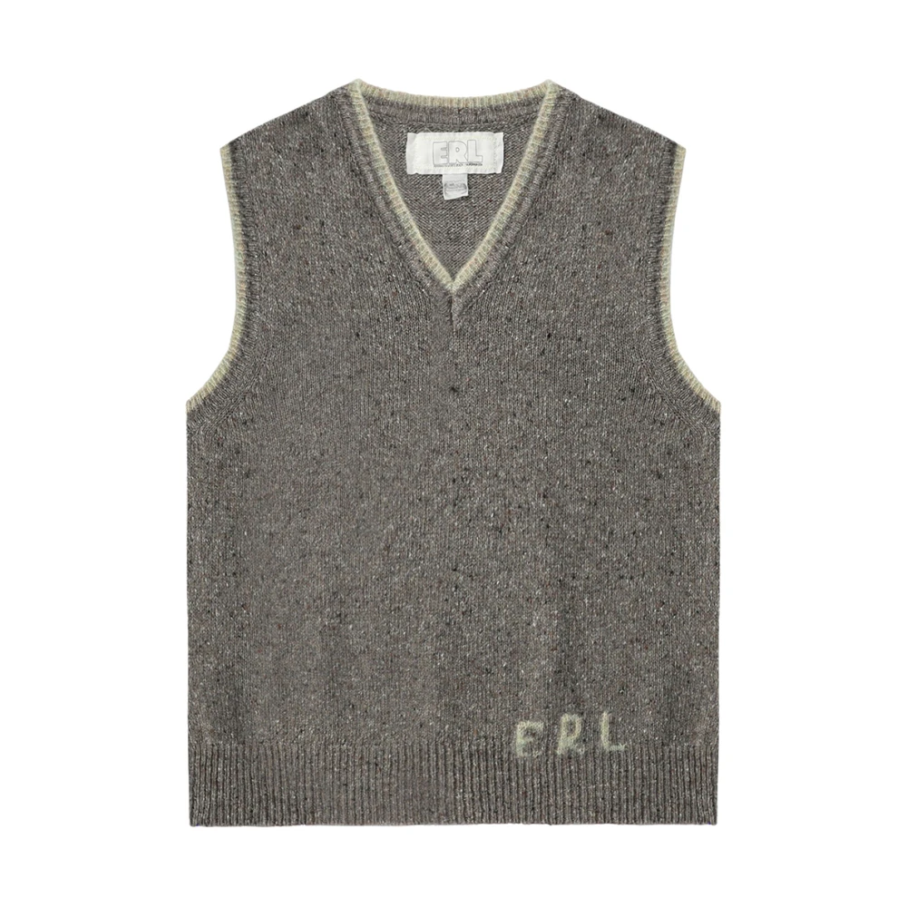 ERL Gebreide wollen vest Brown Heren