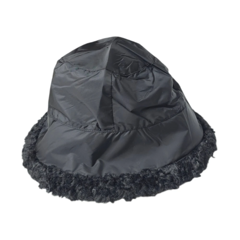 BomBoogie Zwarte Cloche van imitatiebont en nylon Black Dames