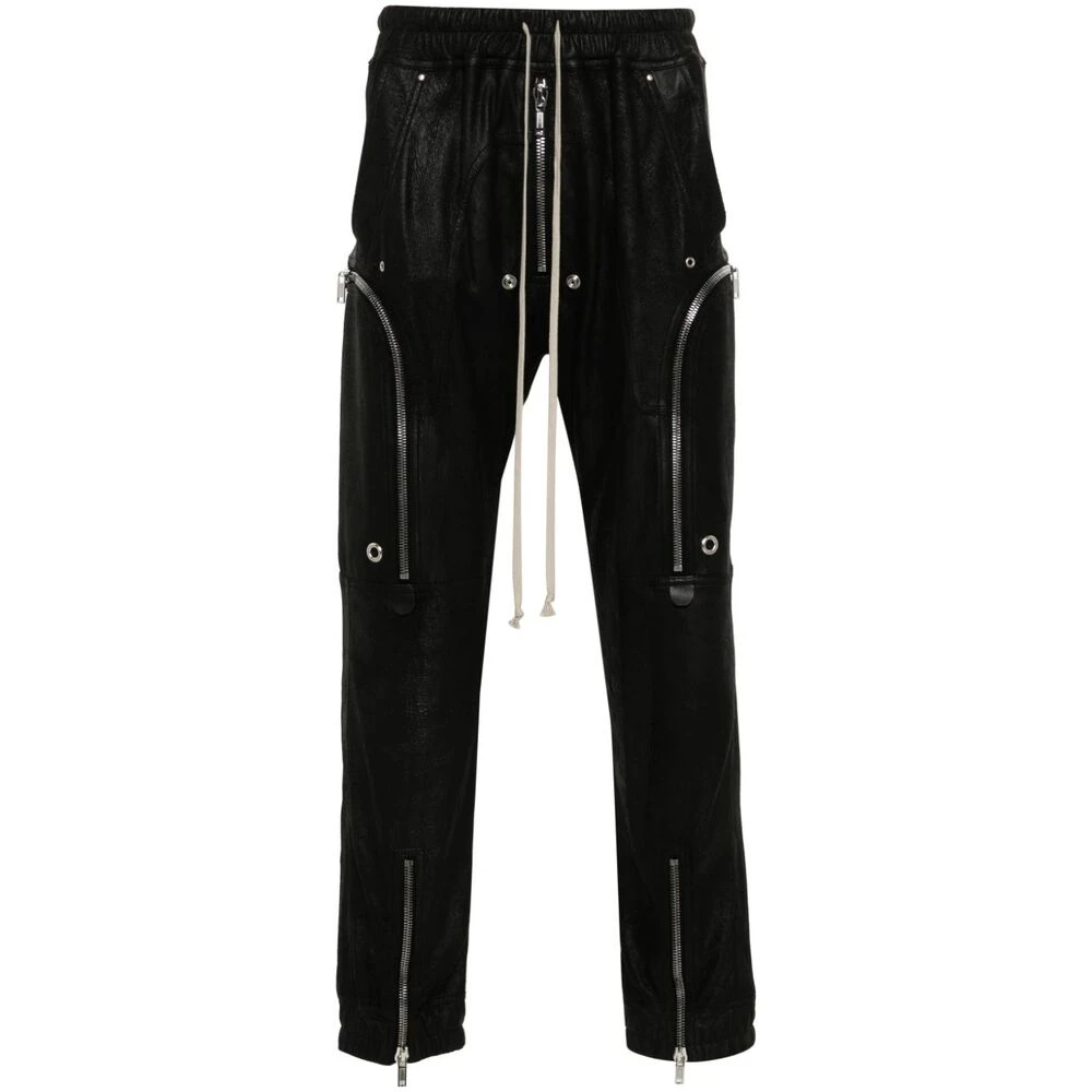 Rick Owens Zwarte Lamsvacht Cargo Broek Elastische Tailleband Black Heren