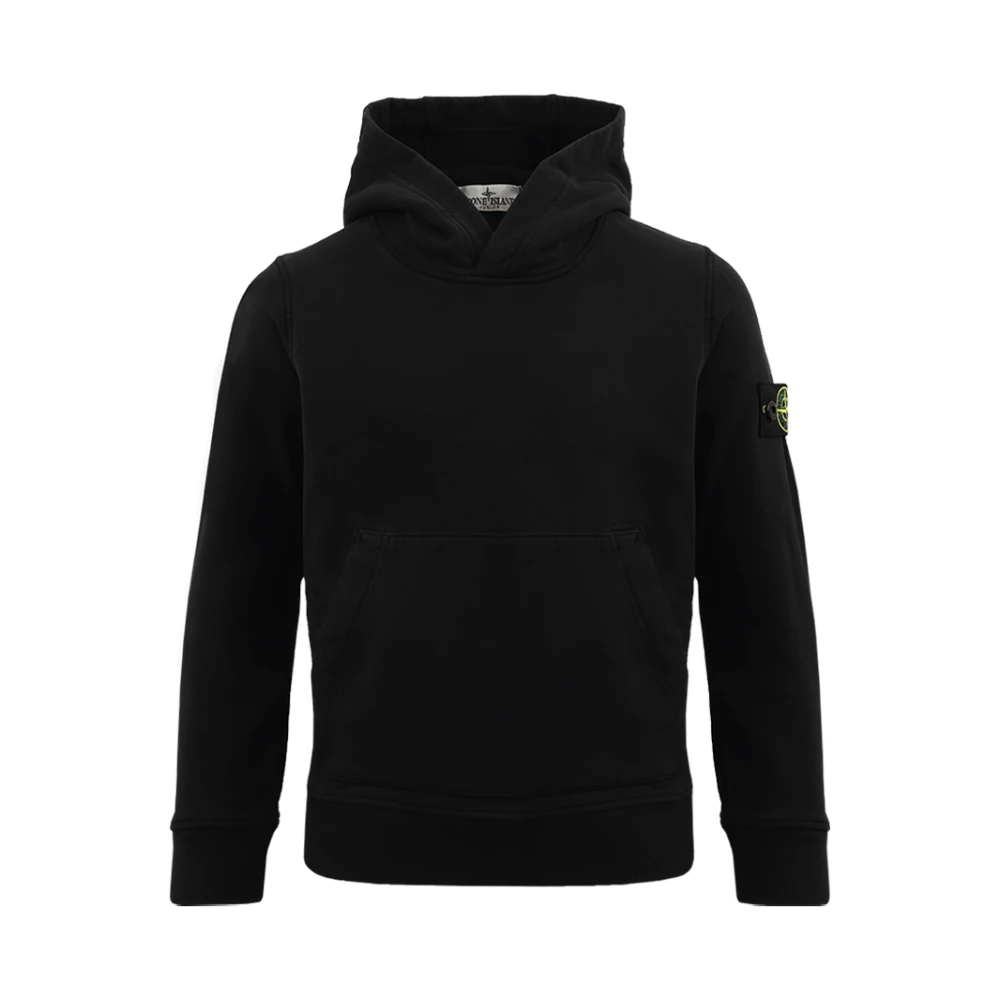 Stone Island Logo-Patch Hoodie i Svart Black, Unisex