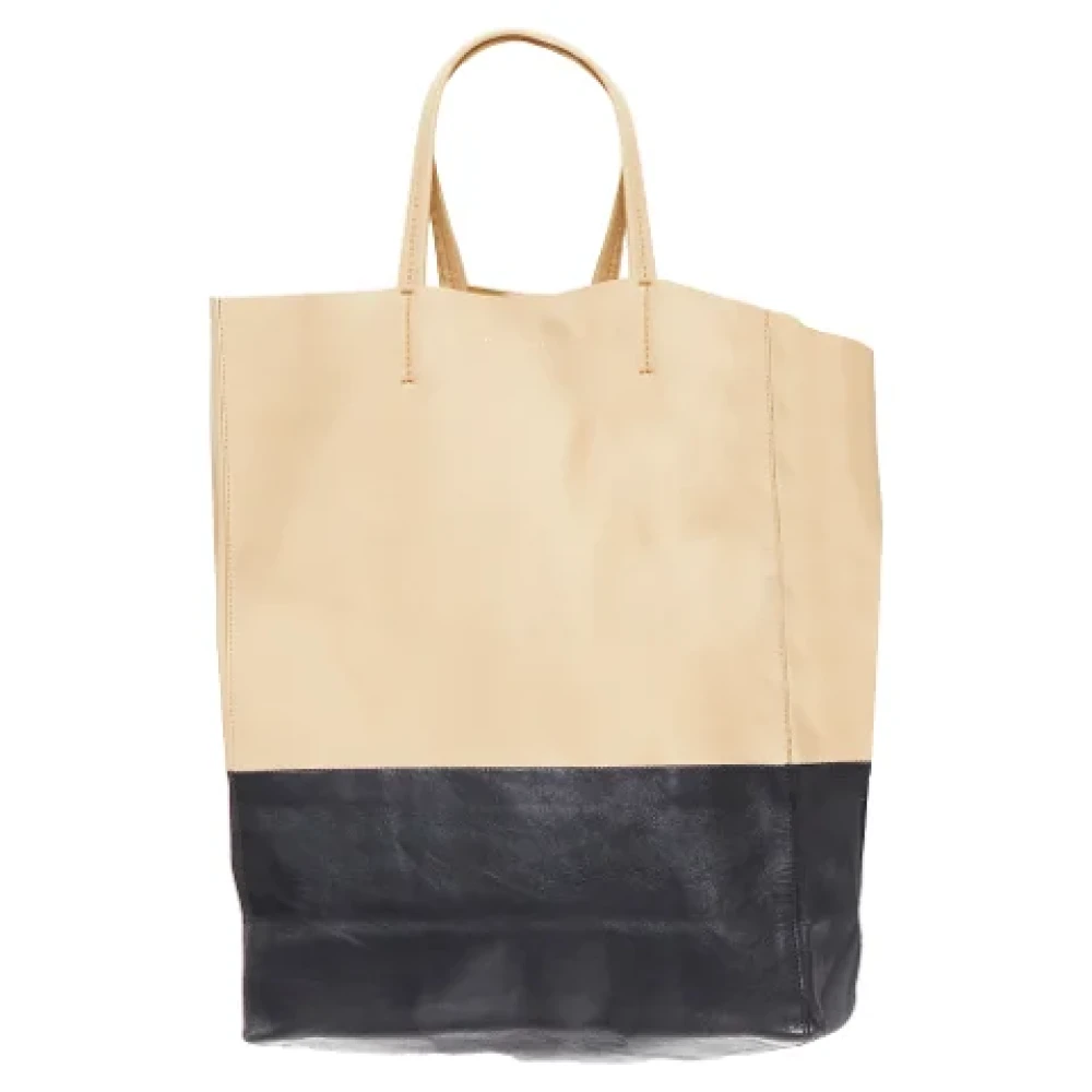 Celine Vintage Pre-owned Leather totes Beige Dames