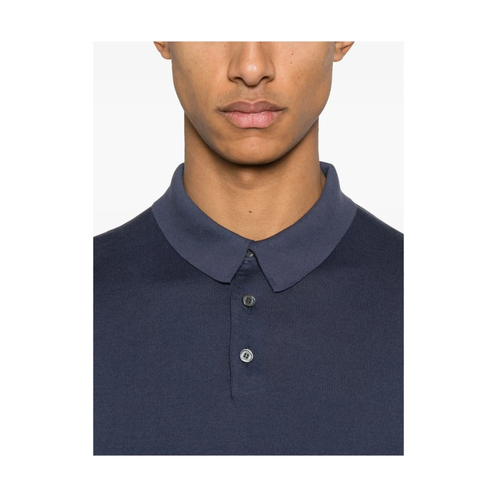 Fedeli Navy Blue Button-Up Sweater Blue Heren
