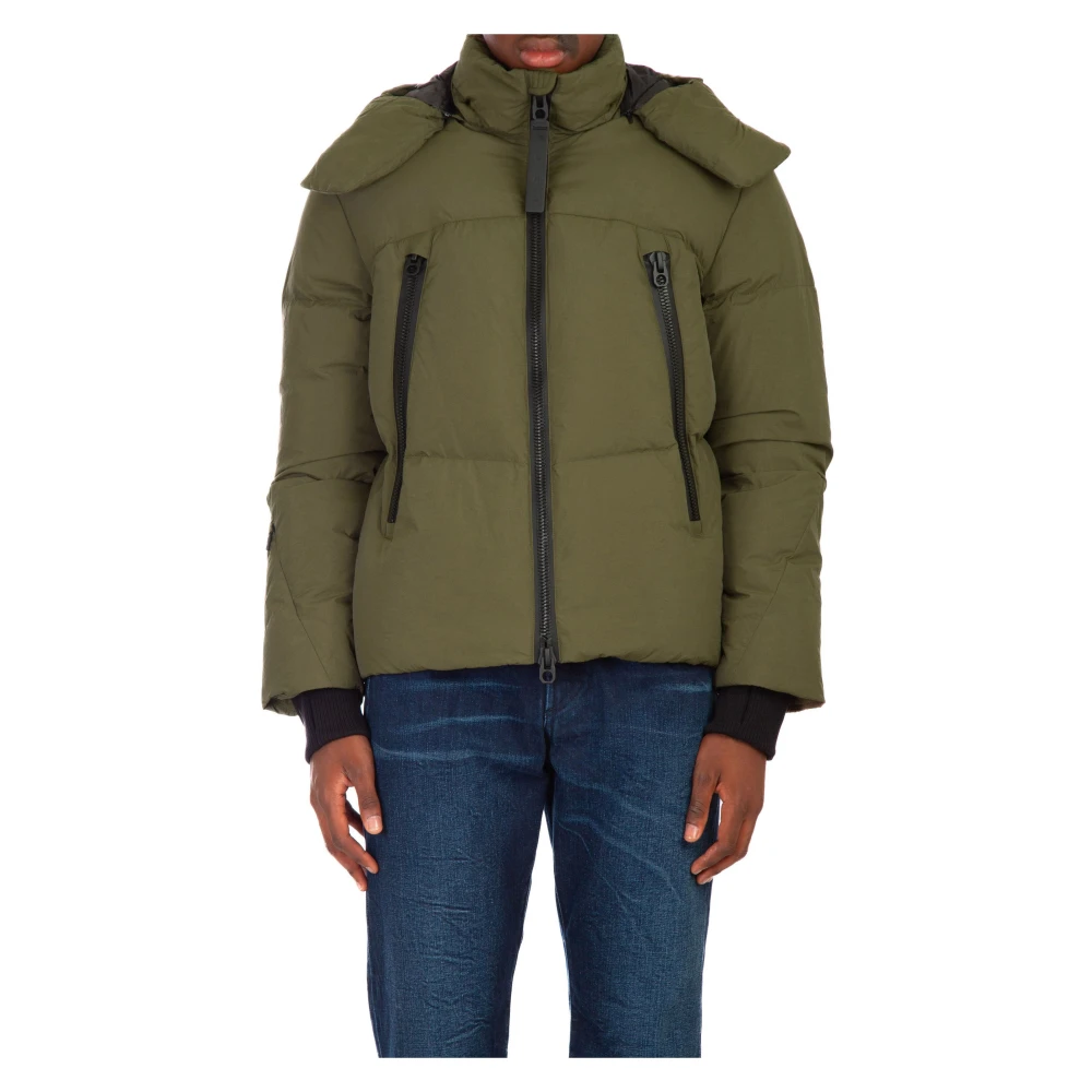 JG1 Gewatteerde Jas met Capuchon in Donker Olijf Green Heren