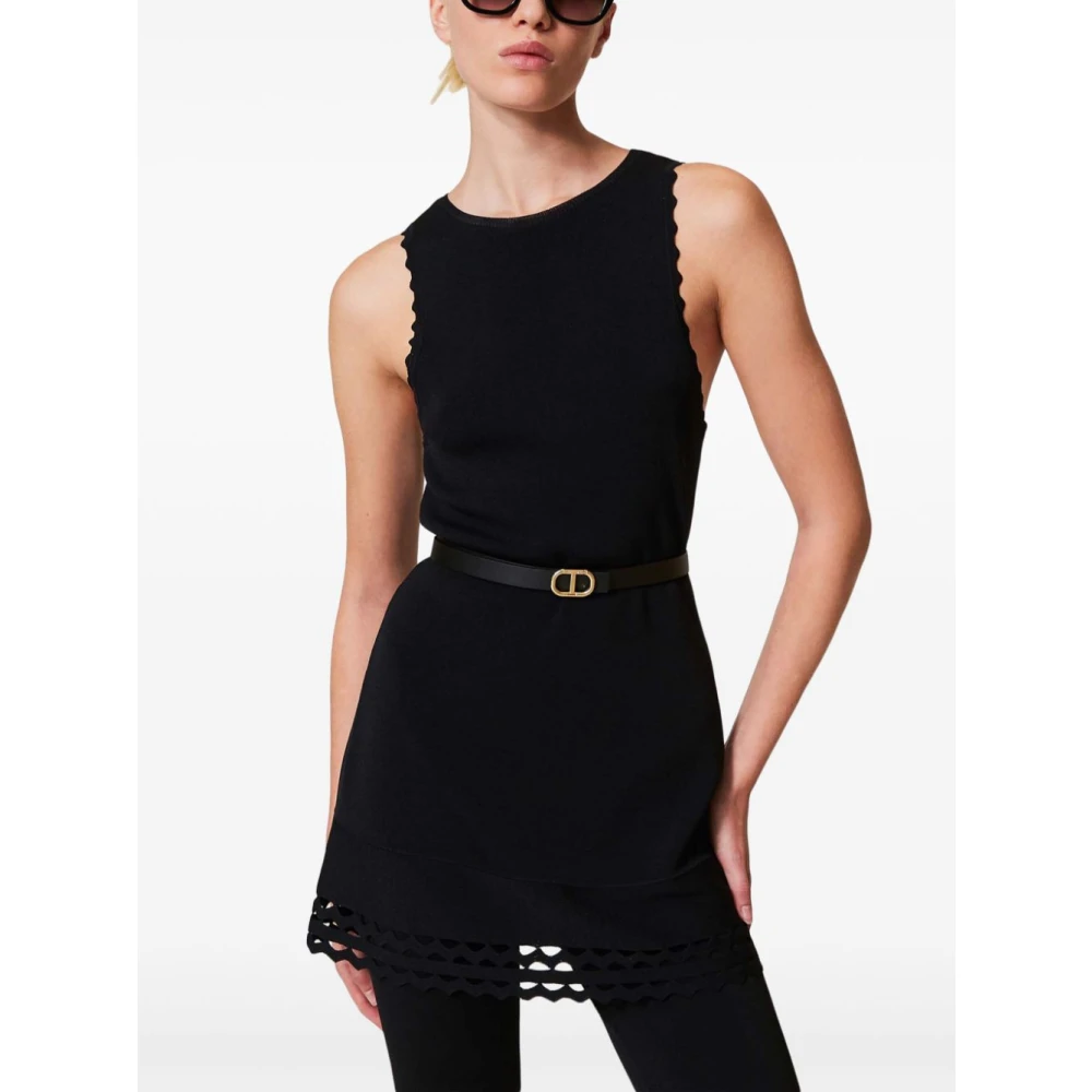 Twinset Zwart Mouwloos Ronde Hals Top Black Dames