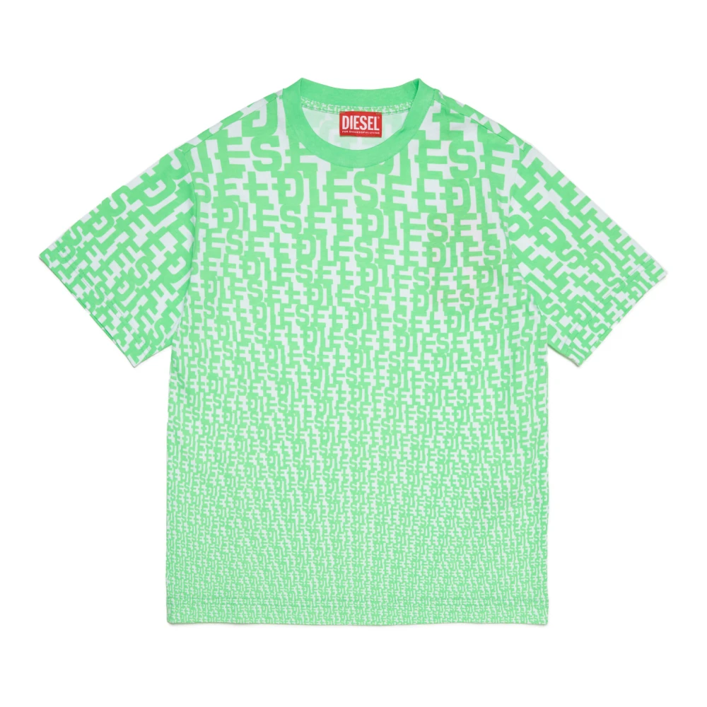 Diesel Monogram allover T-shirt Green, Unisex