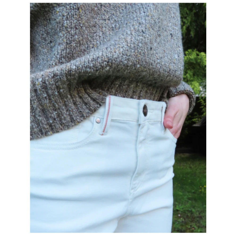 Islow Malo Slim Hoge Taille Katoenen Broek Beige Dames
