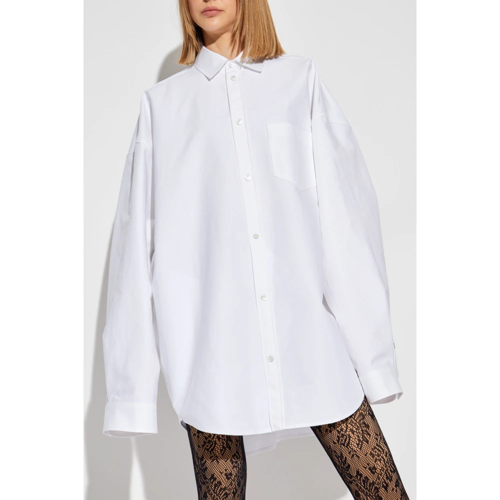 Balenciaga Outerwear Shirt Large Fit White Dames