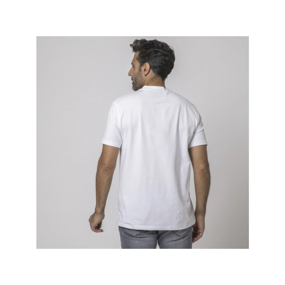 Karl Lagerfeld Wit Logo T-shirt Korte Mouwen Stretch White Heren