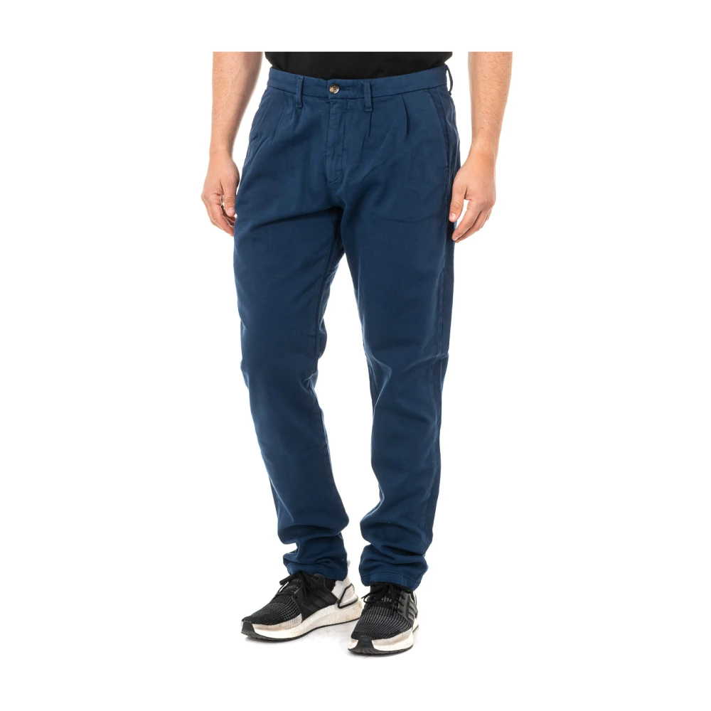 La Martina Blue Chinos, Male, W40, Navy Straight Cut Trousers