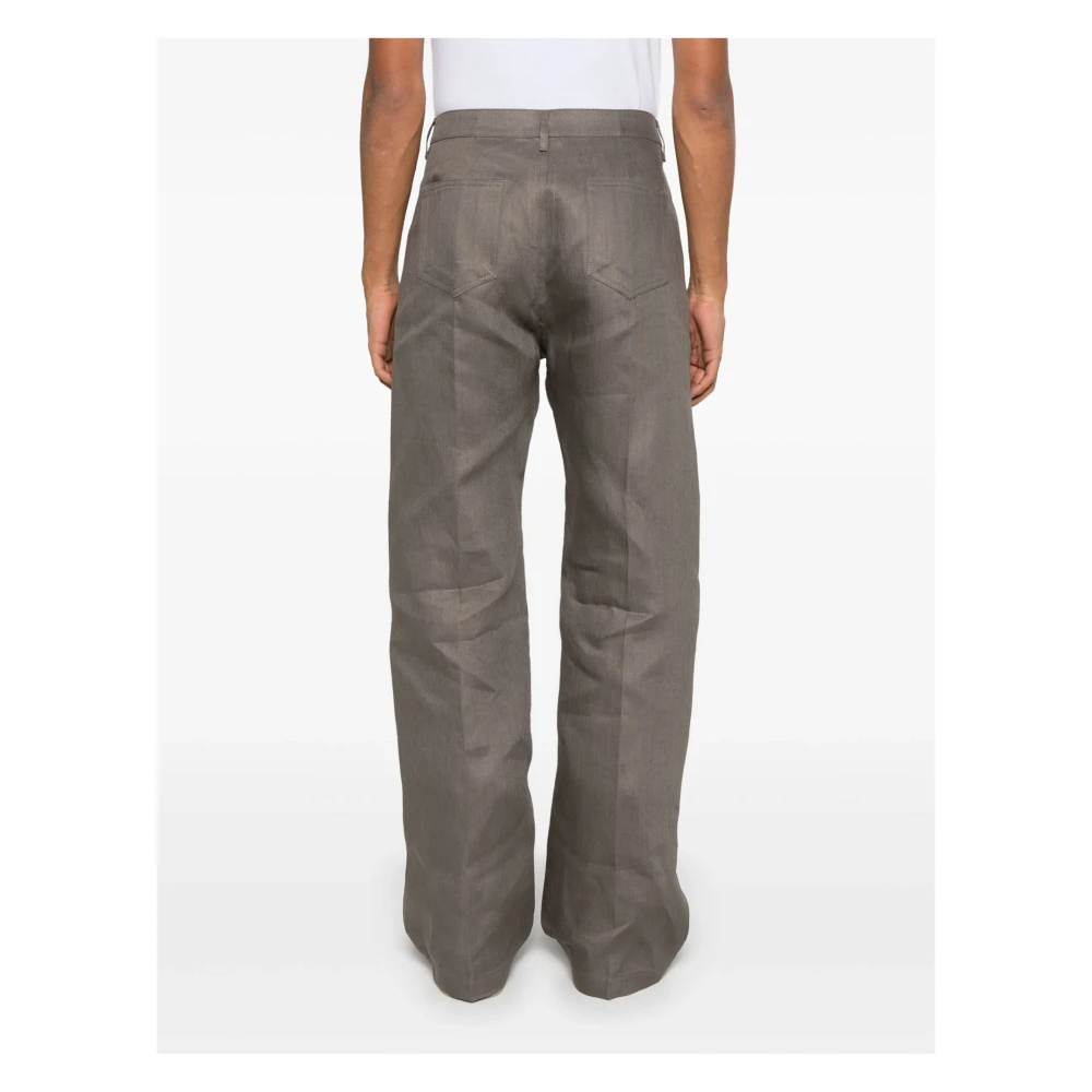Rick Owens Moderne linnen jeans met wijde pijpen Gray Heren