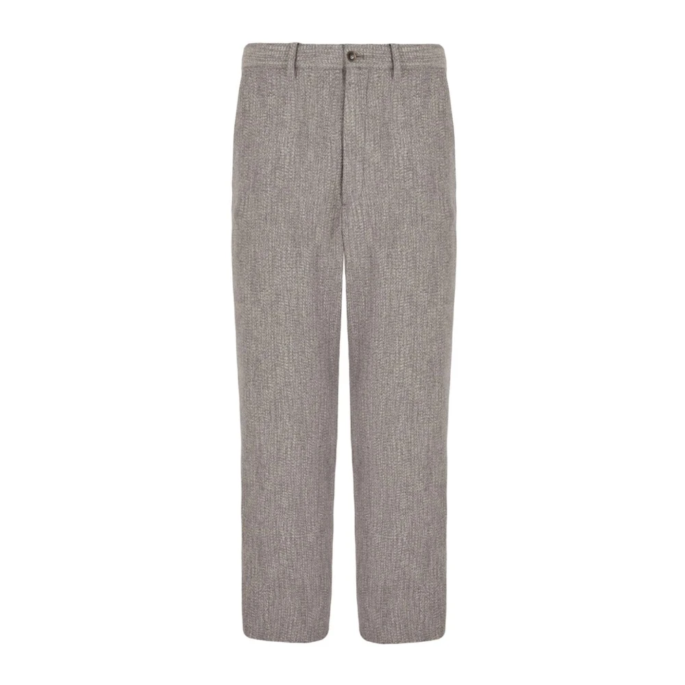 Giorgio Armani Getailleerde Grijze Broek Stretch Design Gray Heren