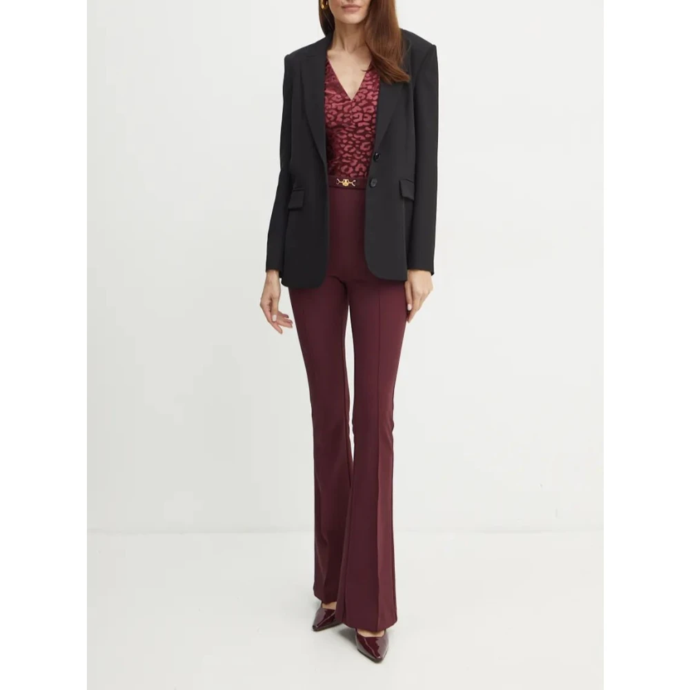 PATRIZIA PEPE Essentiële Twee-Knoop Blazer Black Dames