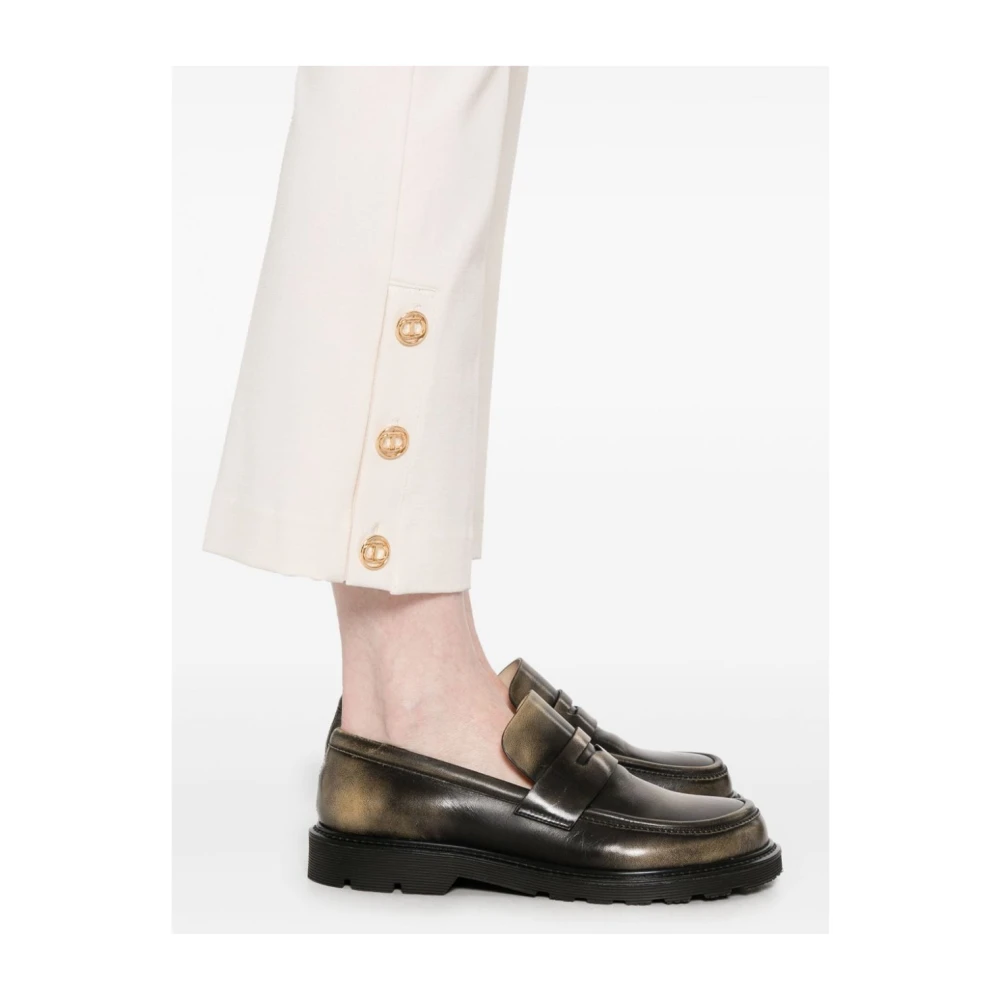 Twinset Witte Cropped Broek met Chique Details White Dames