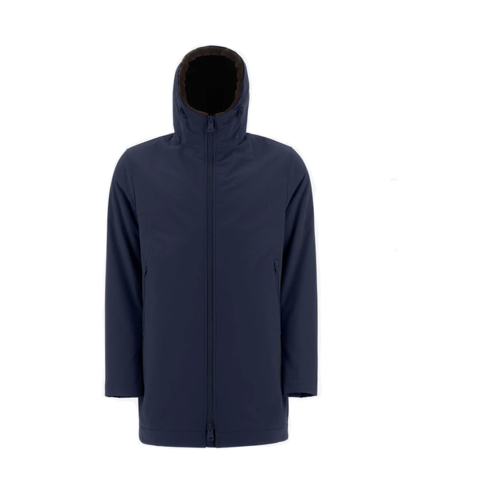 Herno Moderne Parka met Natuurlijke Stretch Blue Heren