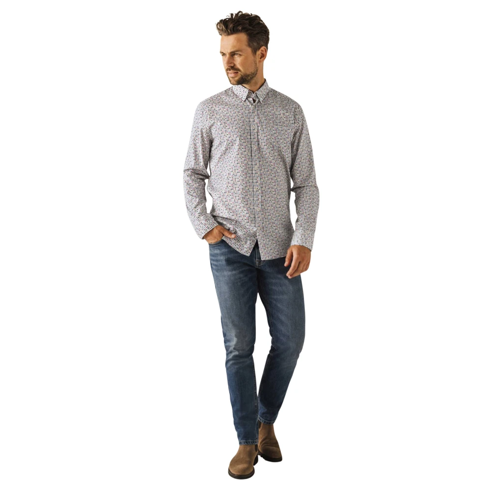 State of Art Casual Beige Overhemd Multicolor Heren