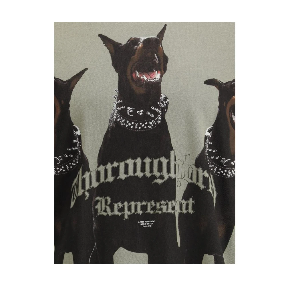 Represent Maxi Print Katoenen T-Shirt Green Heren