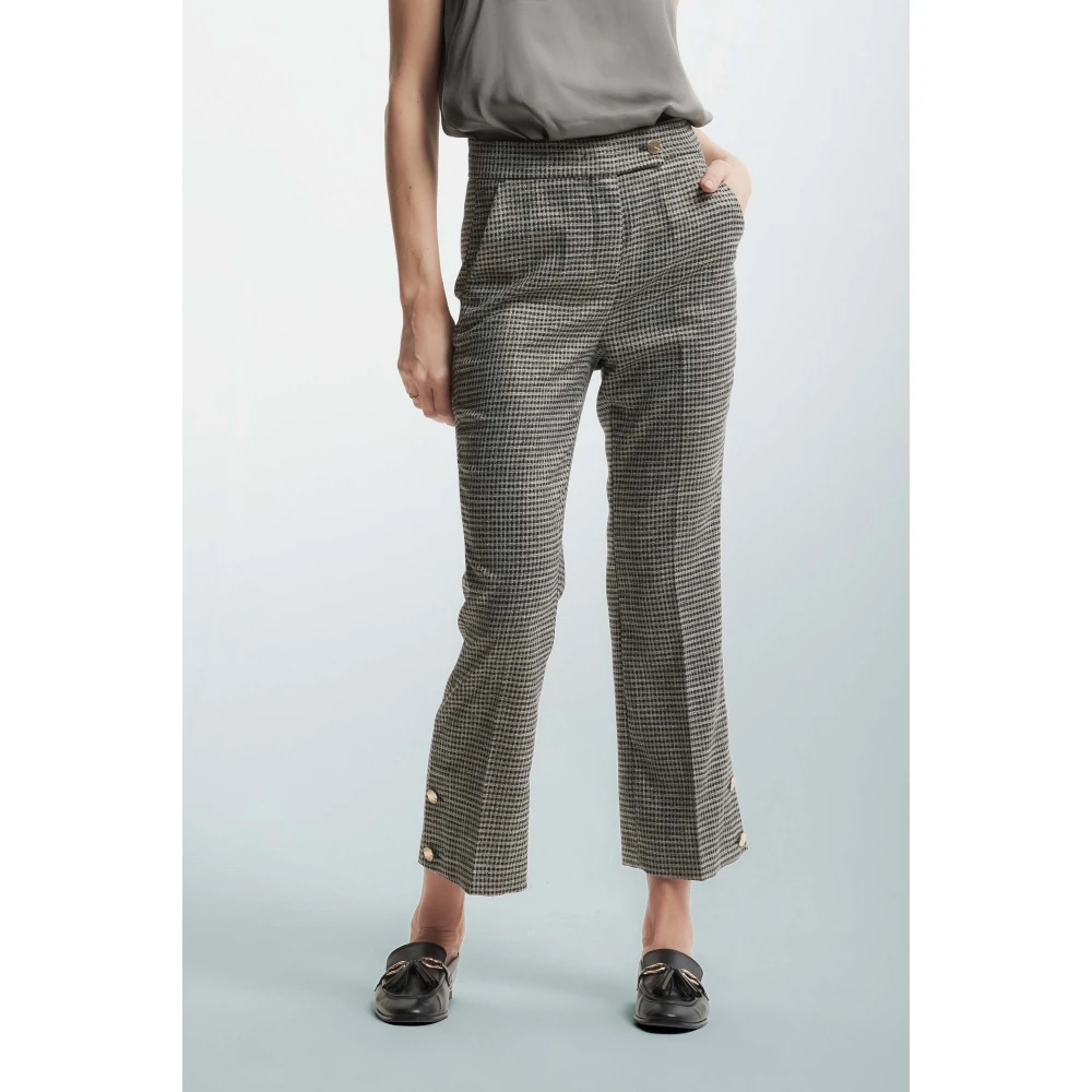 Kocca Elegante Broek met Split en Patroon Gray Dames