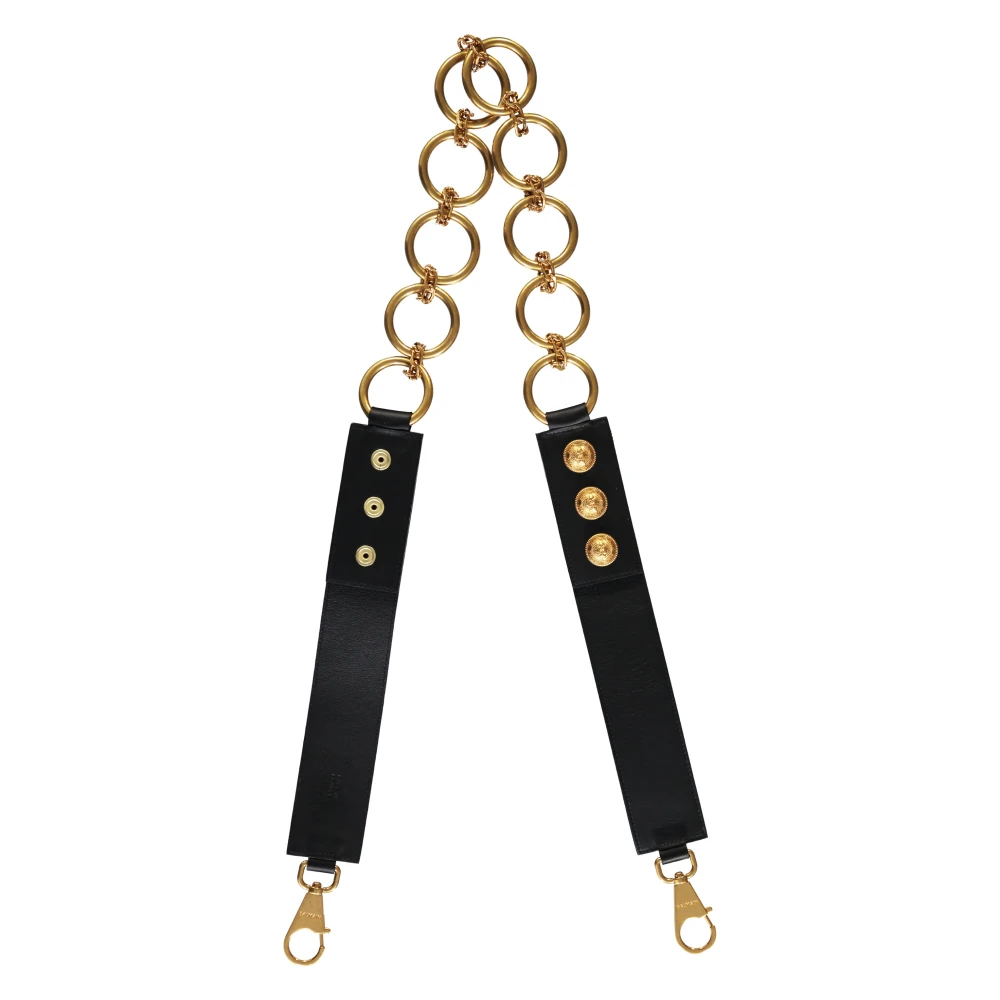 Balmain Ketting Schouderband met Goudkleurige Hardware Black Dames
