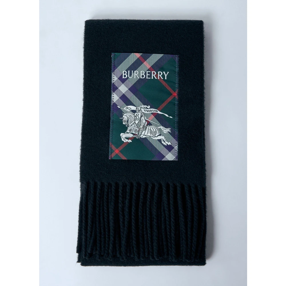 Burberry Kasjmier Check Label Sjaal Black Heren
