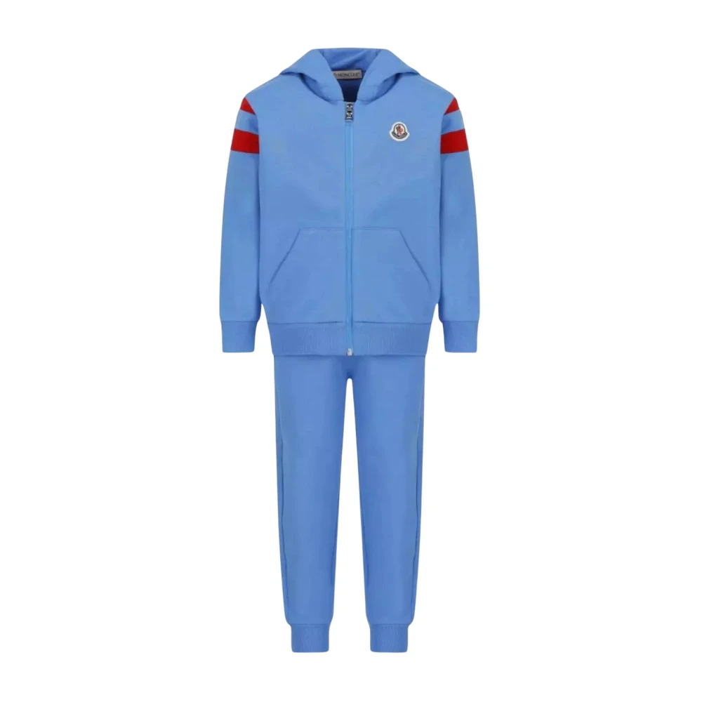 Moncler Blå hoodie med logotyp Blue, Unisex