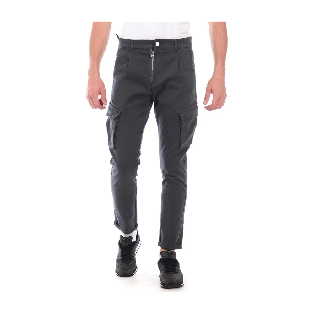 Daniele Alessandrini Men's Gray Slim-Fit Trousers, W32, Jeans Trouser