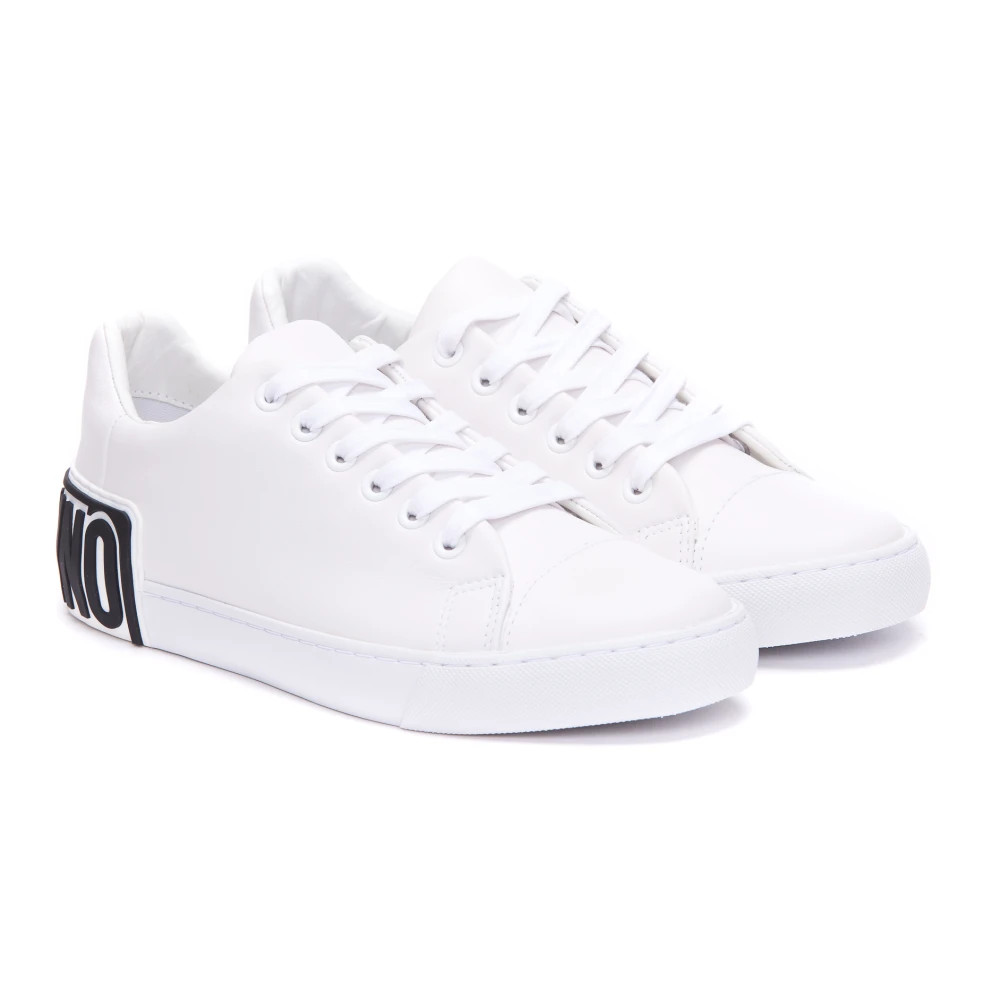 Moschino Logo Witte Sneakers voor Vrouwen White Dames