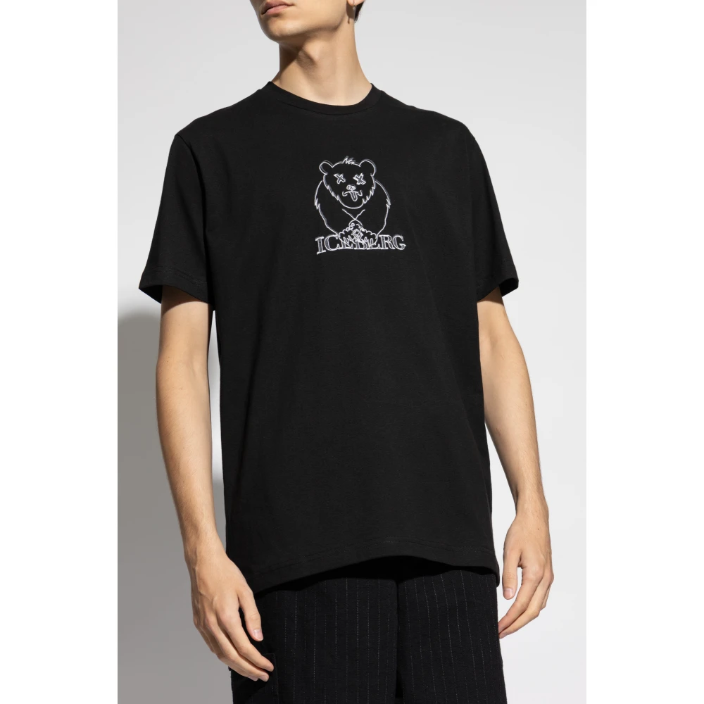 Iceberg T-shirt met logo Black Heren