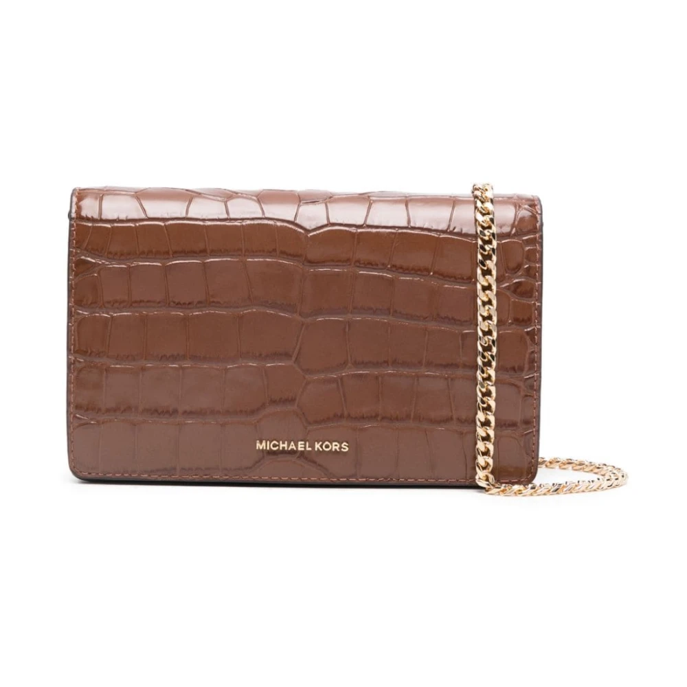 Michael Kors Brun Crossbody Väska Krokodileffekt Magnetisk Stängning Brown, Dam