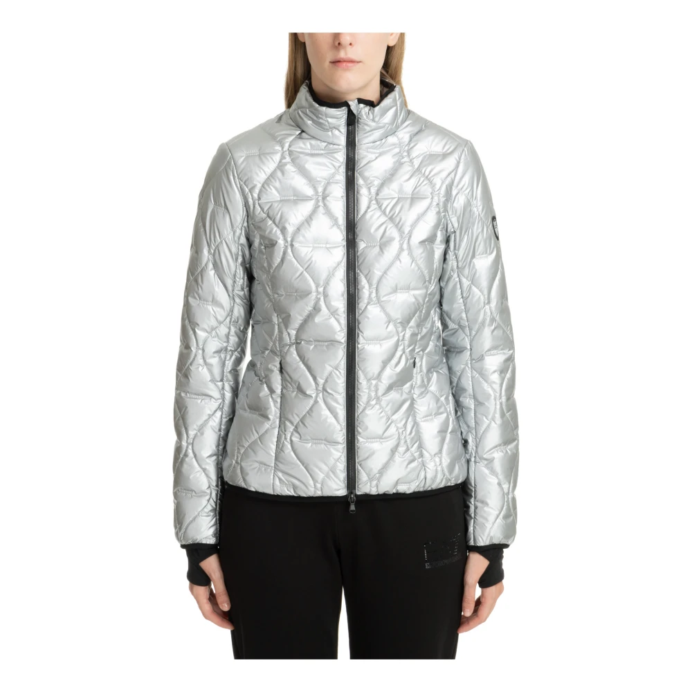 Emporio Armani EA7 Ritssluiting Effen Donsjack Gray Dames