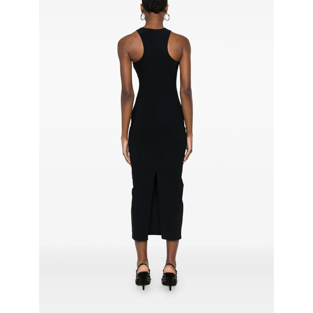 PATRIZIA PEPE Midi Jurk met Piercing Detail Black Dames