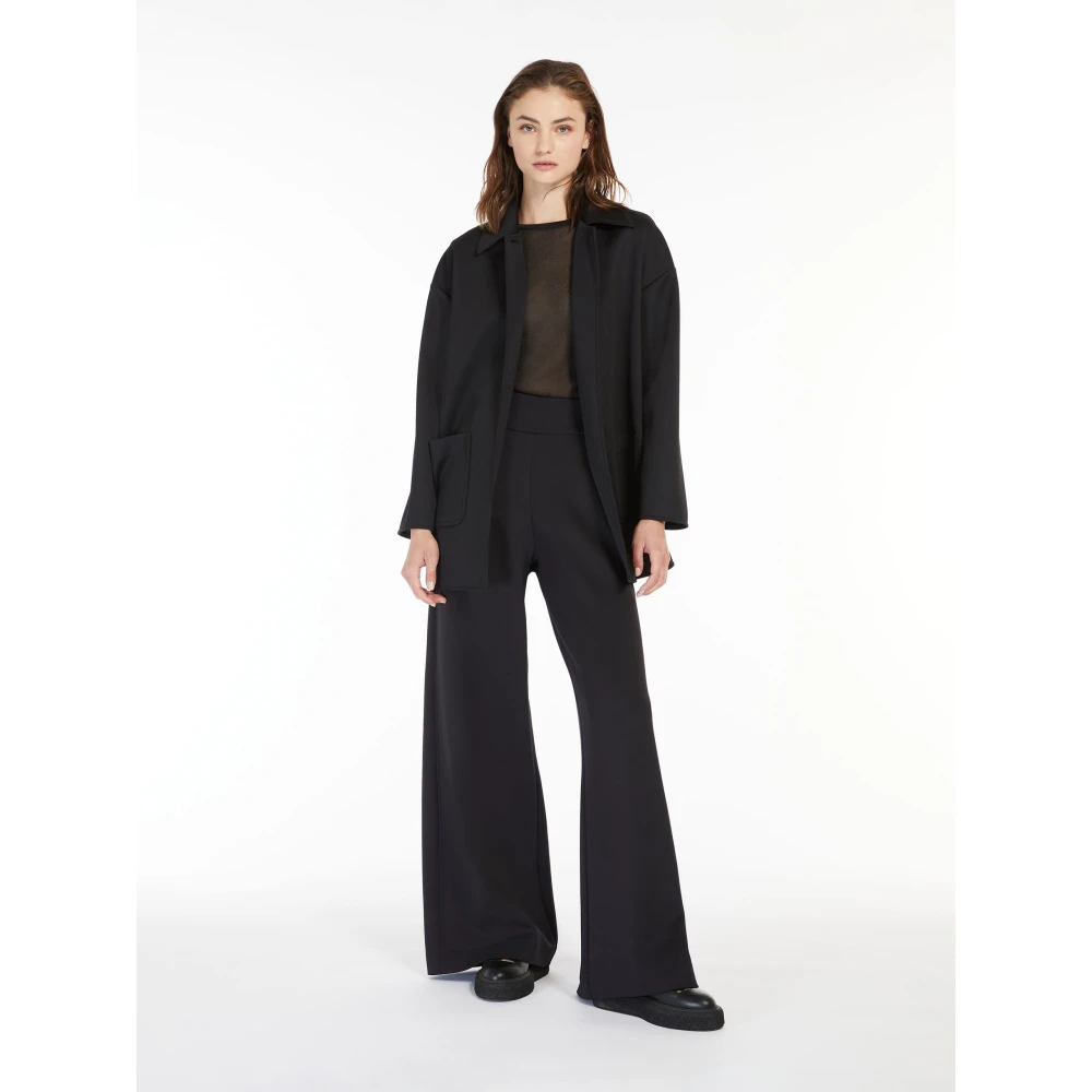 Max Mara Zwarte Doorschijnende Lurex Top met Glans Black Dames