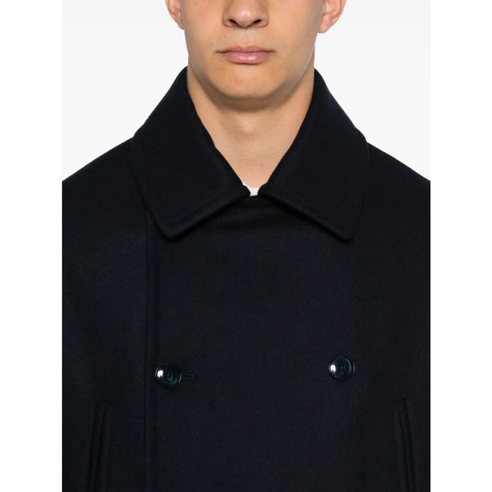 Barena Venezia Midnight Blue Wollen Pea Coat Blue Heren