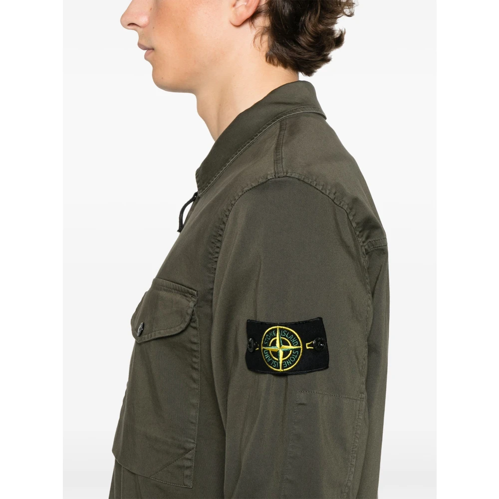 Stone Island Groene jassen met plooizakken Green Heren