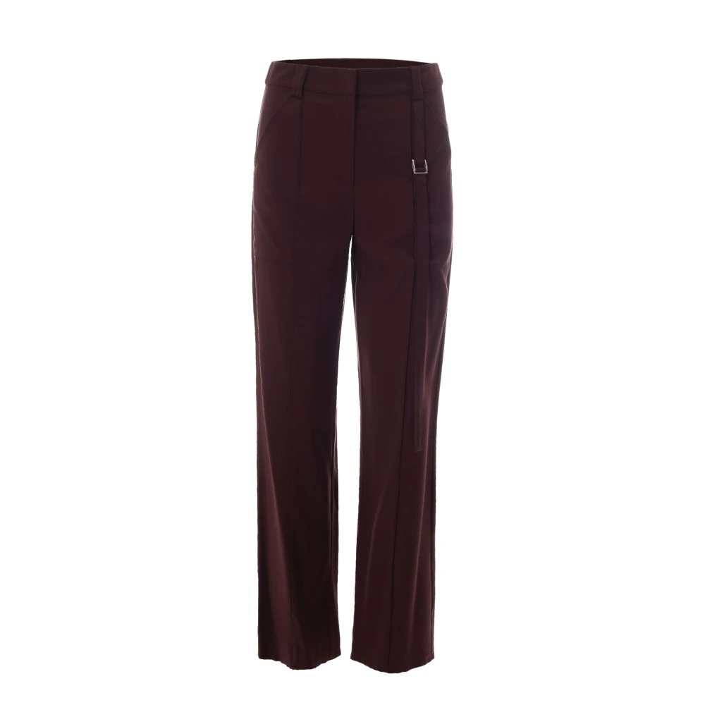 Patrizia Pepe Women's Brown Wide Trousers - Wide Trousers - M - Trousers