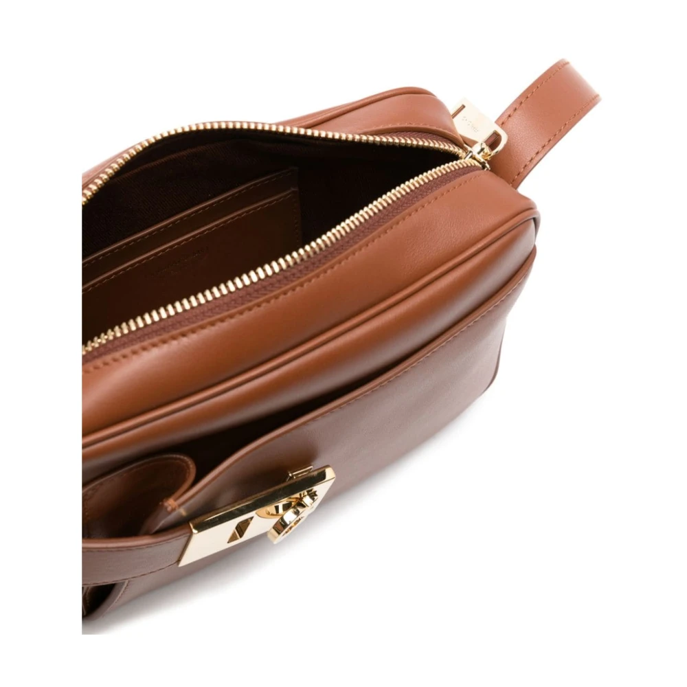 Salvatore Ferragamo Bruine leren crossbody tas Gancini Brown Dames