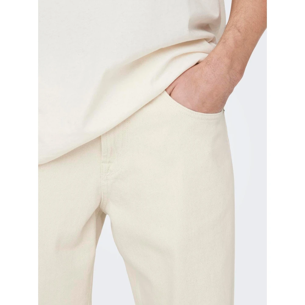 Only & Sons Herenbroek Rechte Pijp Beige Heren