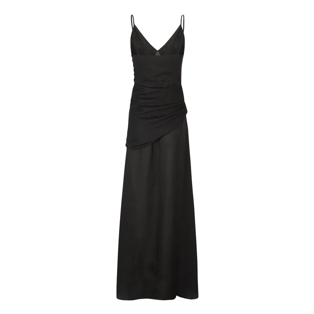Cortana Ramio lange jurk met pico halslijn Black Dames