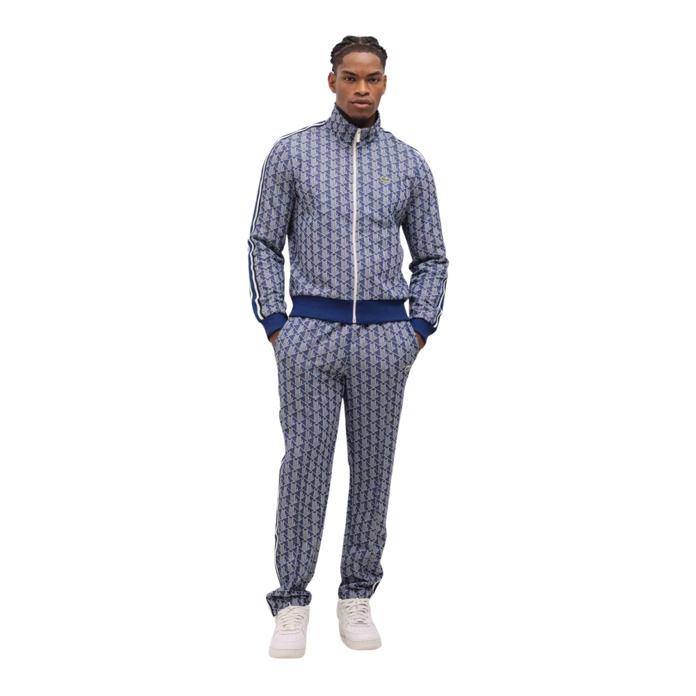 Lacoste Jacquard Monogram Trainingspak Blue Heren
